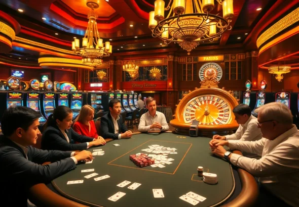 Experience kp88 in action with an intense poker game featuring bright poker chips.